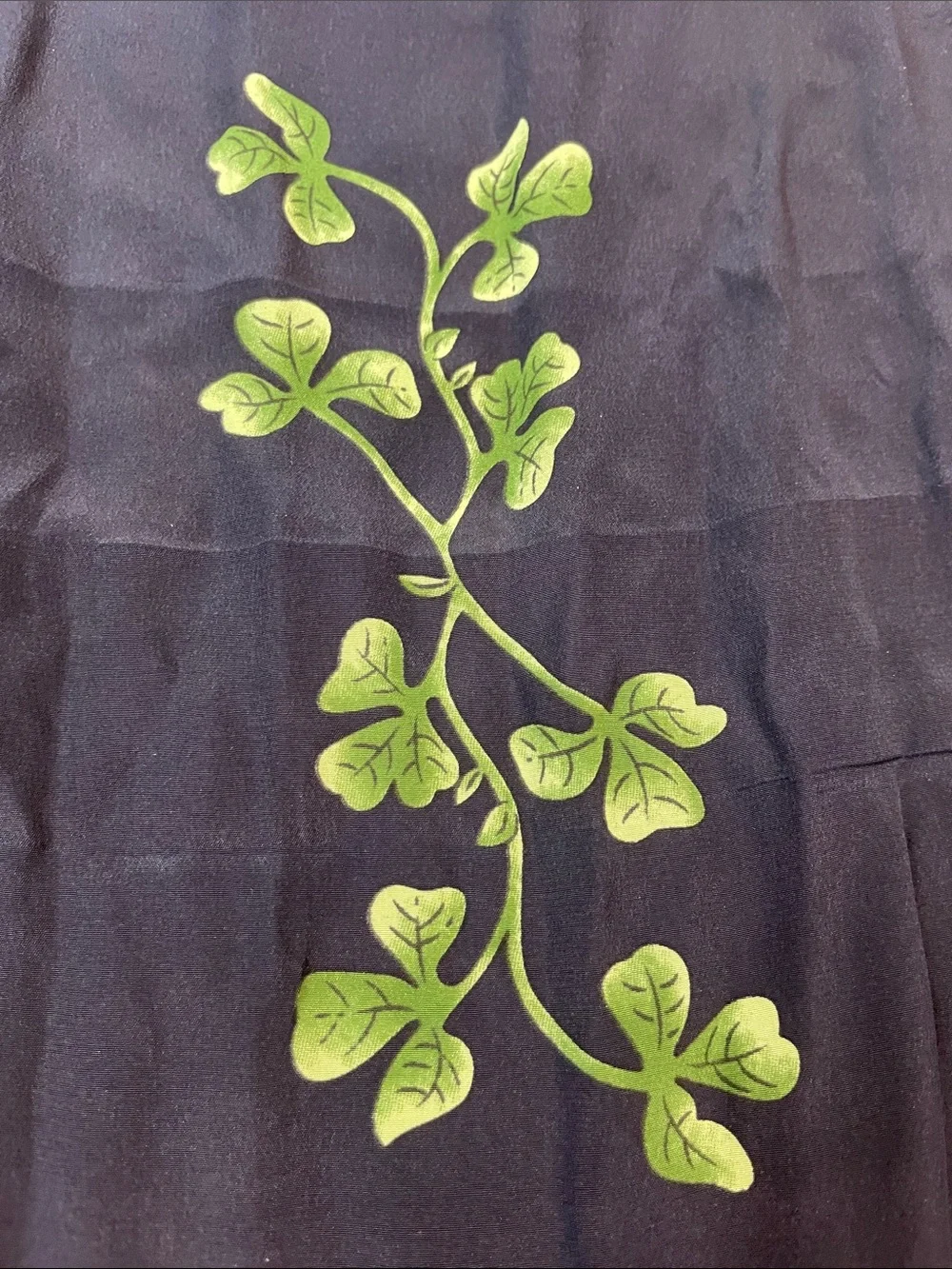 Patrick Francis Shamrock Sprig Silk Scarf Navy and Green Celtic